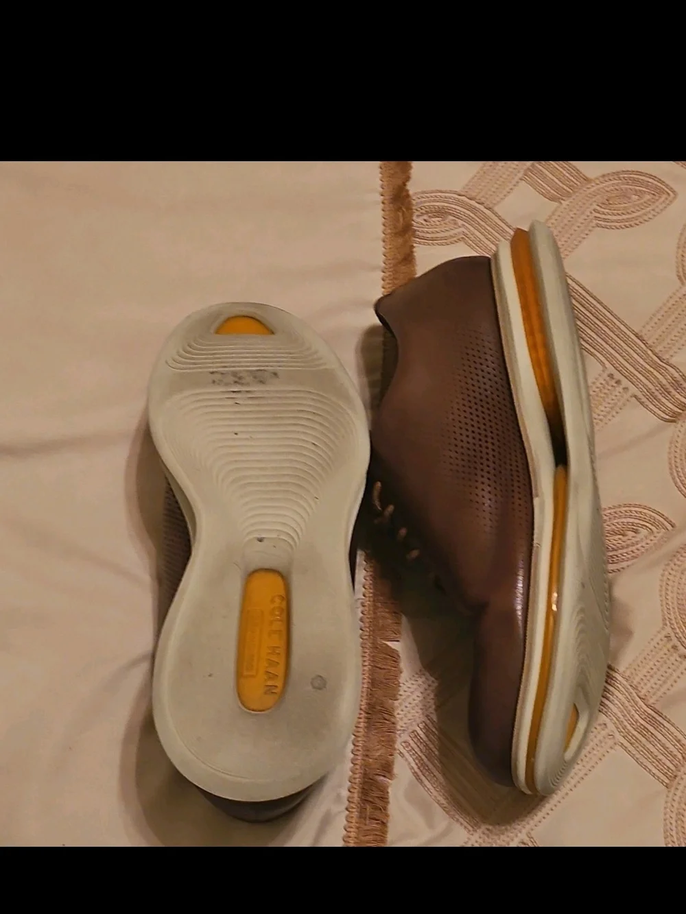 Cole Haan Brown Leather Derby Shoes with Cream Soles